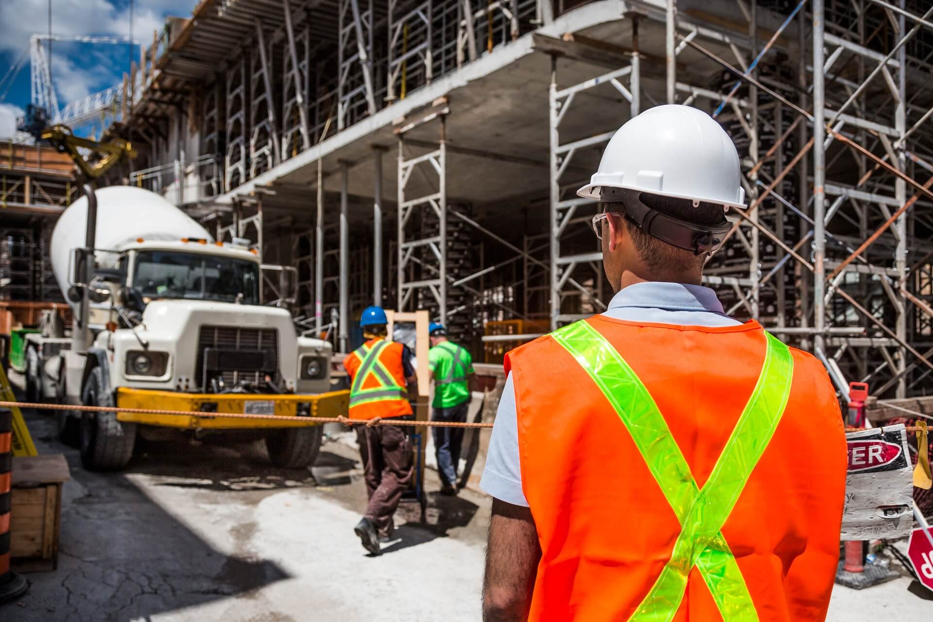 hard hat worker labourer man