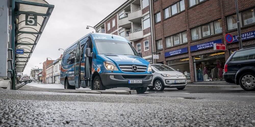van parked on side of street