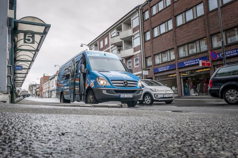 van parked on side of street