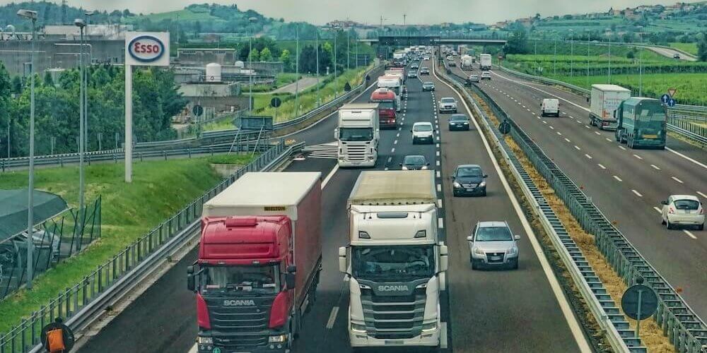 lgvs and hgvs on busy motorway