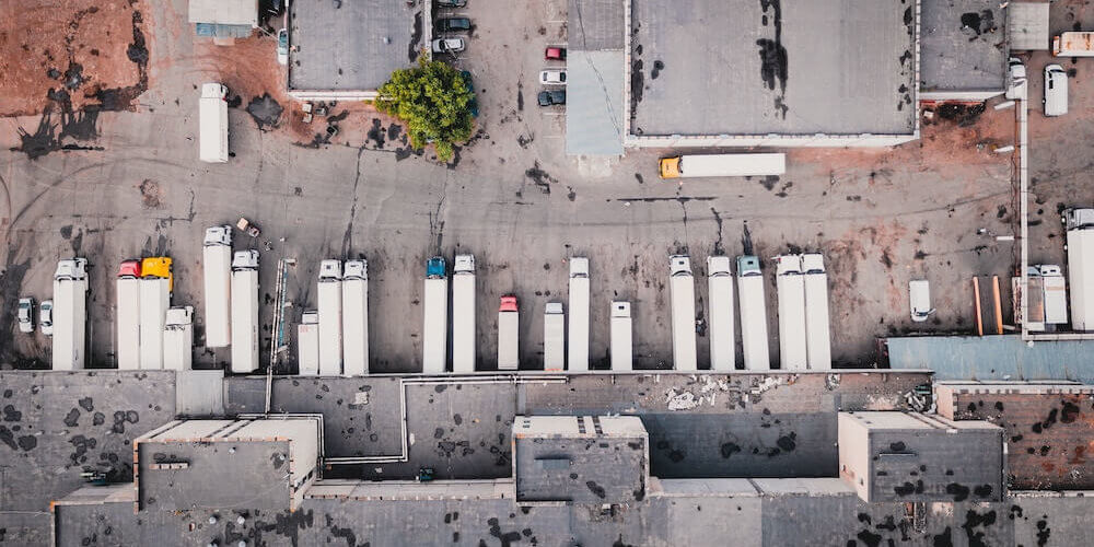 top down view of lorrys hgv trucks