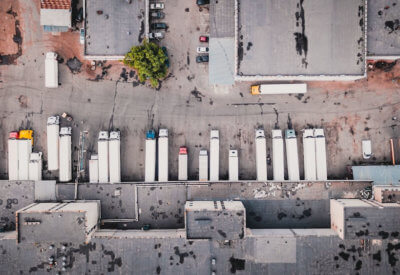 top down view of lorrys hgv trucks