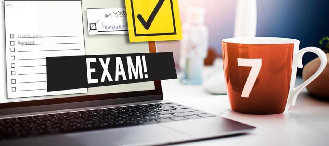 image of laptop with exam in process