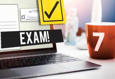 image of laptop with exam in process