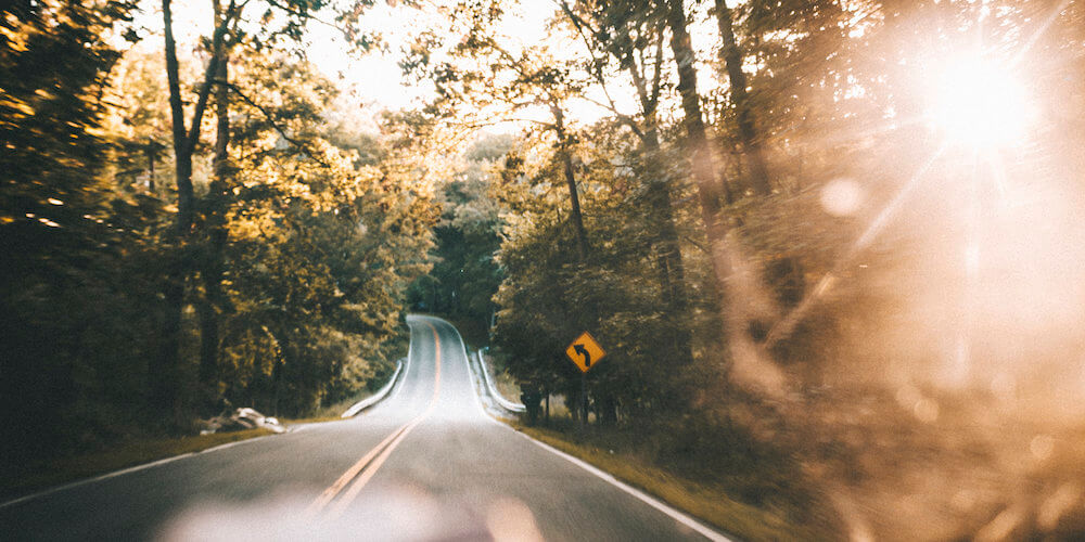 sunny landscape road image