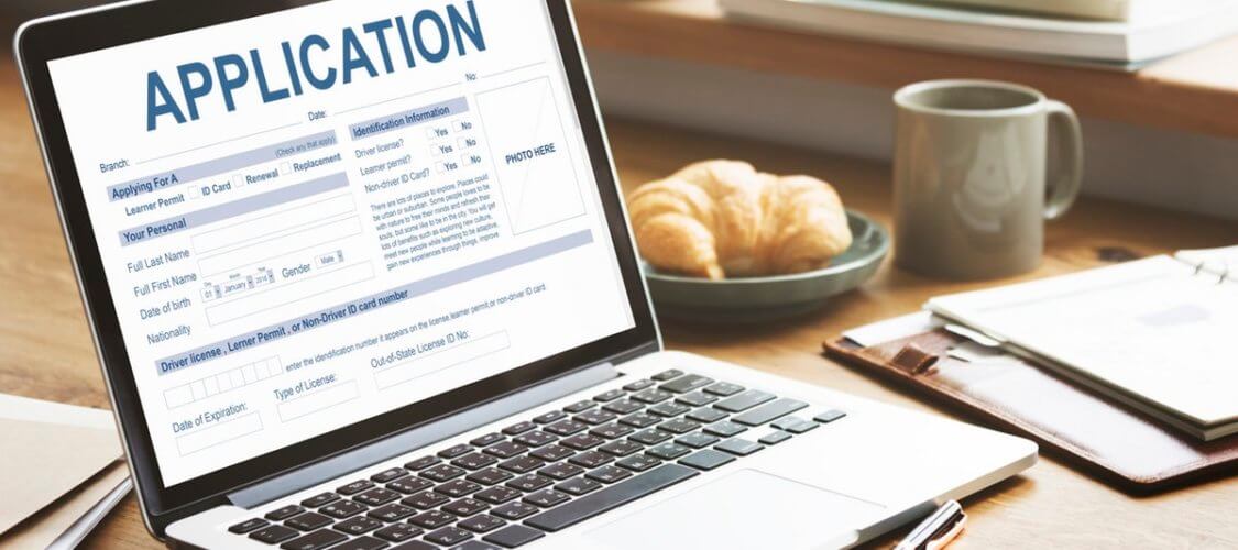 application on laptop