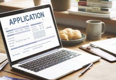 application on laptop