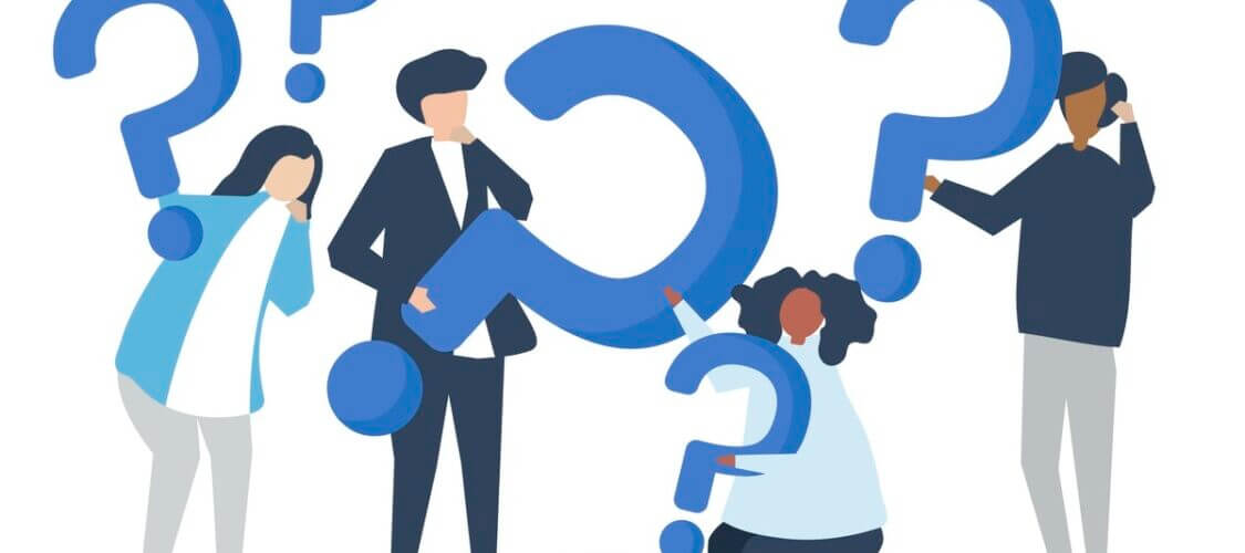 graphic illustration of questioning people