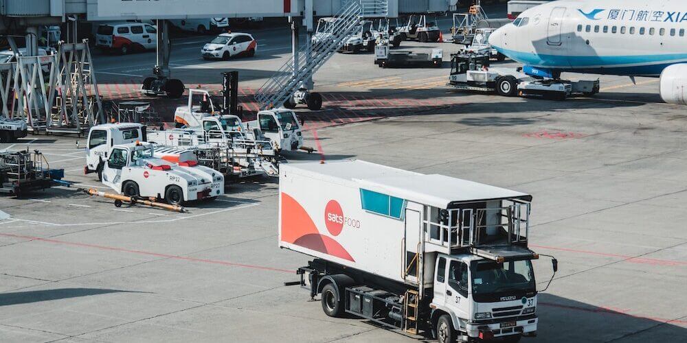 image of lorry's at airport