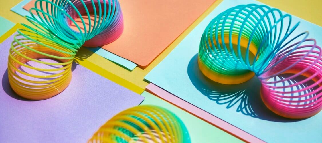 vibrant image of slinkys